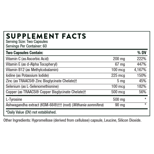 Thyroid Health Complex (formerly Thyrocsin) Supplement Facts Label