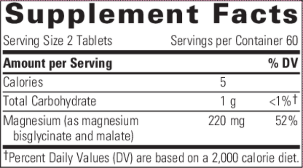 Magnesium Glycinate Plus Supplement Facts Label