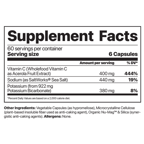 Adrenal Cocktail Supplement Facts Label