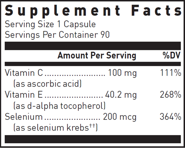 Selenium Plus Supplement Facts Label
