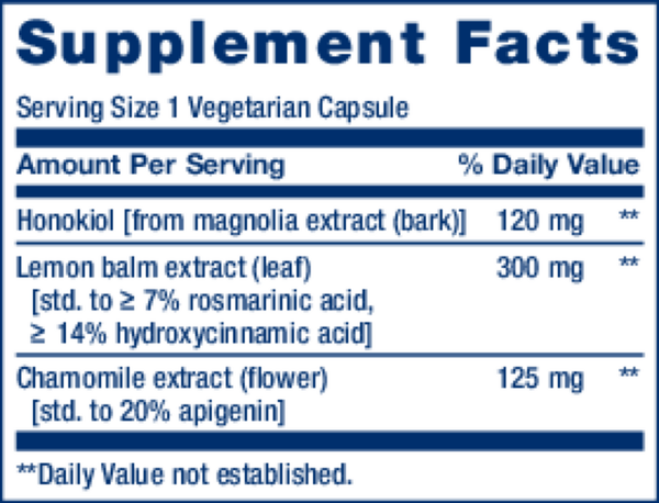 Herbal Sleep PM Supplement Facts Label