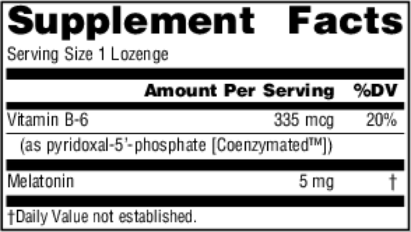 Melatonin Peppermint 5 mg Supplement Facts Label