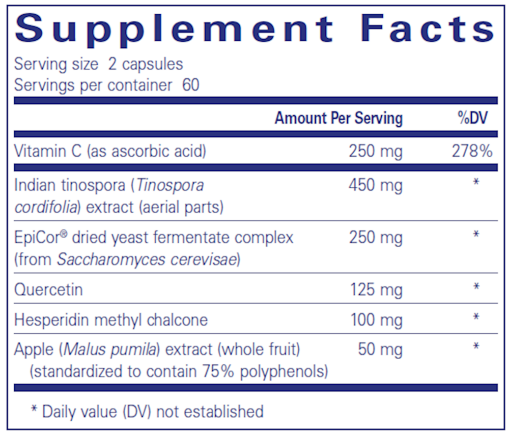 Aller-Essentials - IMPROVED 60 Count Supplement Facts Label