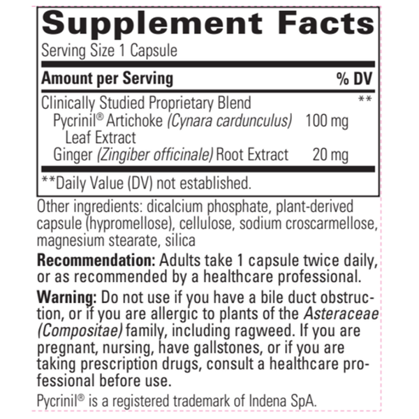Motility Activator Supplement Facts Label