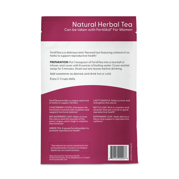 FertiliTea - Fertility Loose Leaf Tea Supplement Facts Label