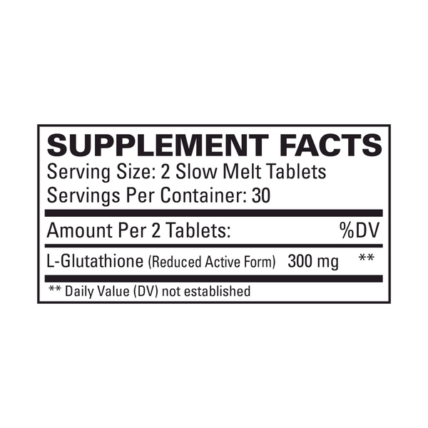 Clinical Glutathione Supplement Facts Label