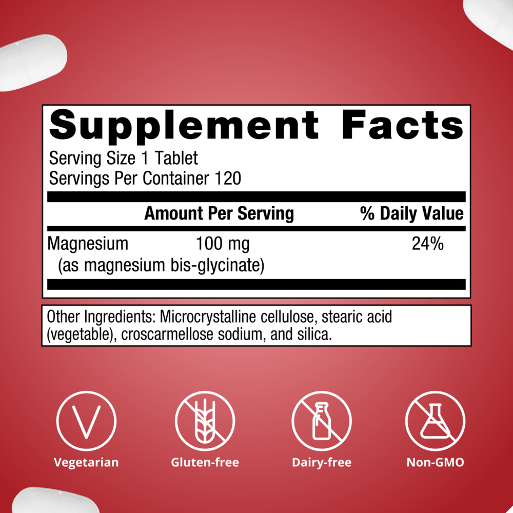 Mag Glycinate Supplement Facts Label