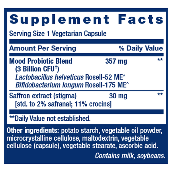 FLORASSIST®  Mood Improve Supplement Facts Label