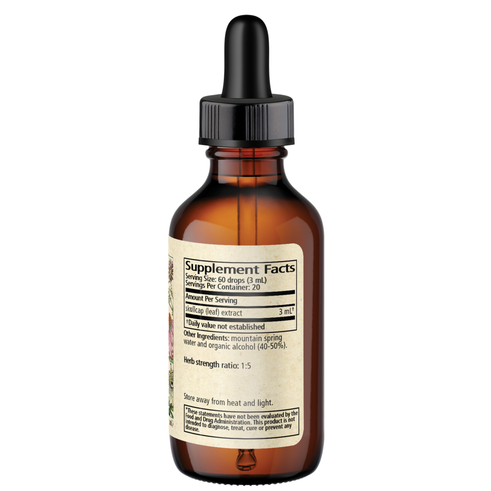 Skullcap (Scutellaria lateriflora) Supplement Facts Label
