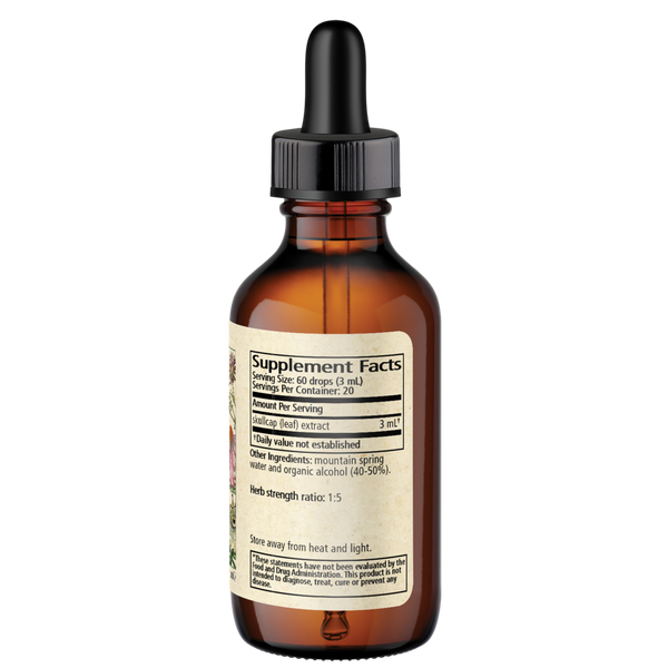 Skullcap (Scutellaria lateriflora) Supplement Facts Label