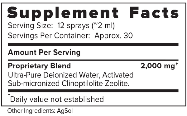 ACZ Nano Extra Strength 2oz Supplement Facts Label