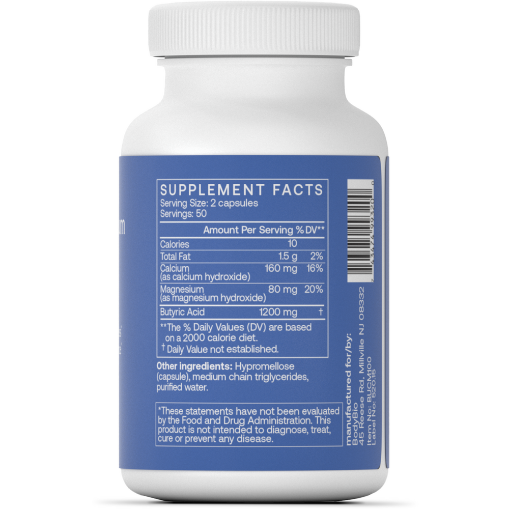 Cal-Mag Butyrate Supplement Facts Label