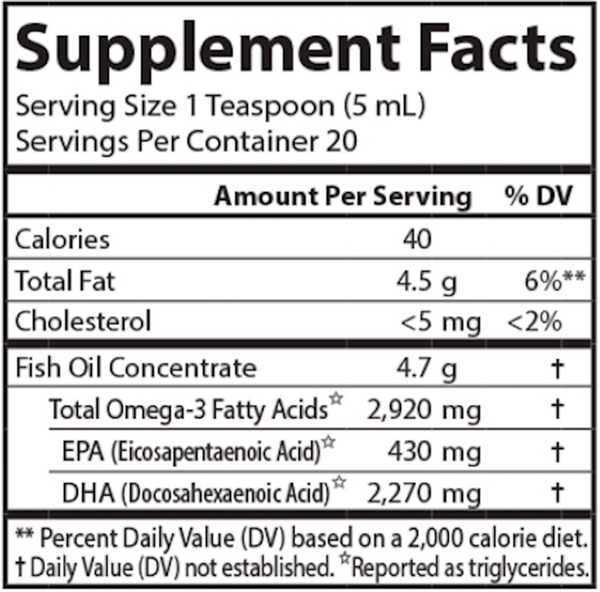 Norwegian Elite DHA Supplement Facts Label