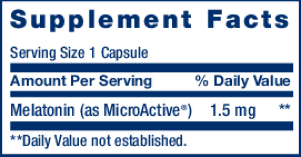 Melatonin IR/XR Supplement Facts Label