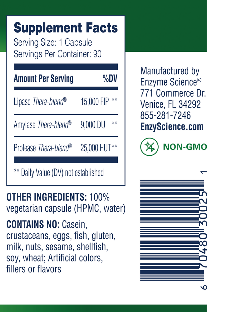 Lypo Optimize Supplement Facts Label