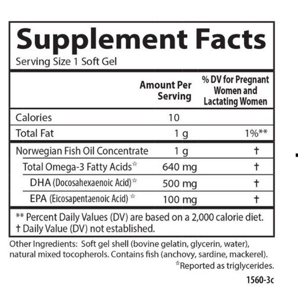 Mom's DHA (Formerly Mother's DHA) Supplement Facts Label
