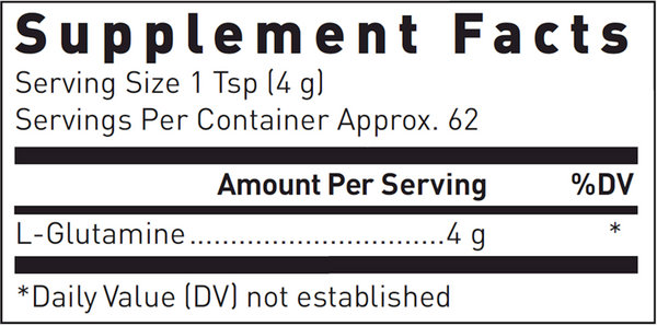 L-Glutamine Powder Supplement Facts Label