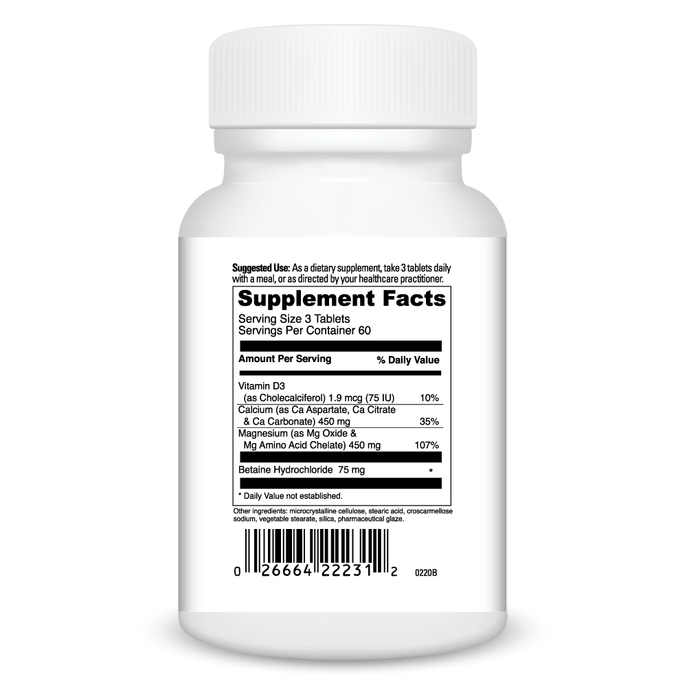Multi Source Cal Mag Supplement Facts Label