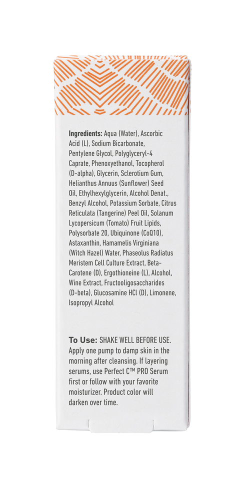 Perfect C PRO Serum 25% Supplement Facts Label
