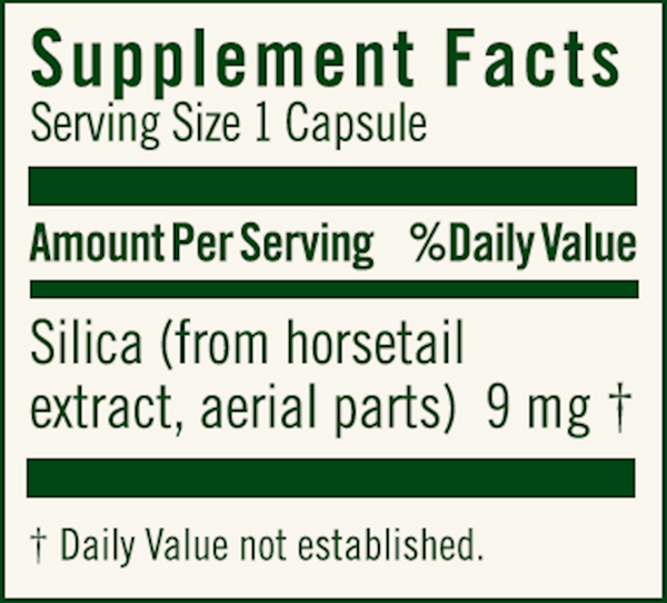 FloraSil Supplement Facts Label
