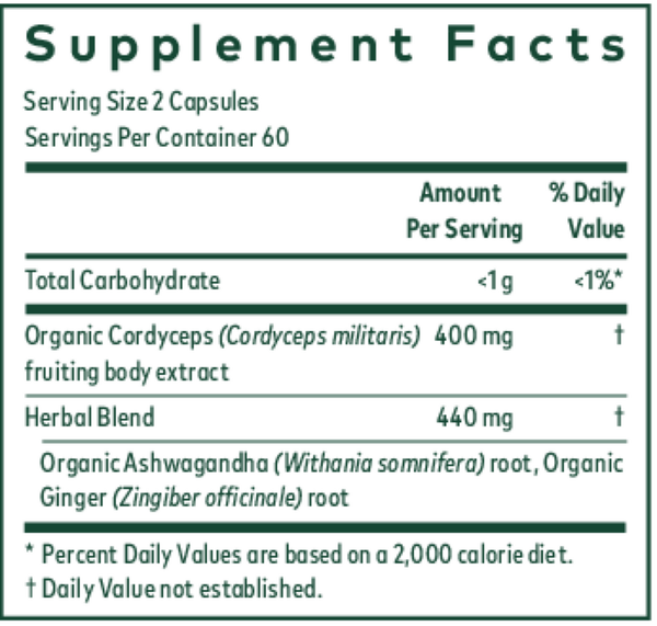 Adaptogen Performance Supplement Facts Label