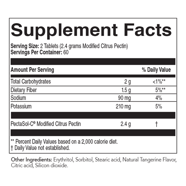 PectaSol-C Professional Chewables Tangerine Supplement Facts Label
