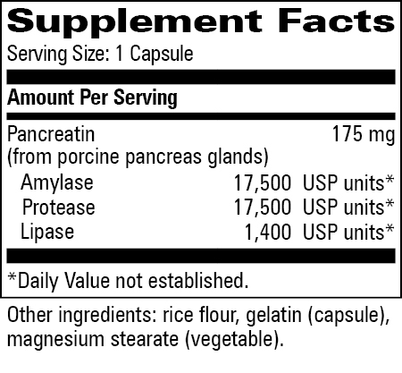 Pan 5X® Supplement Facts Label