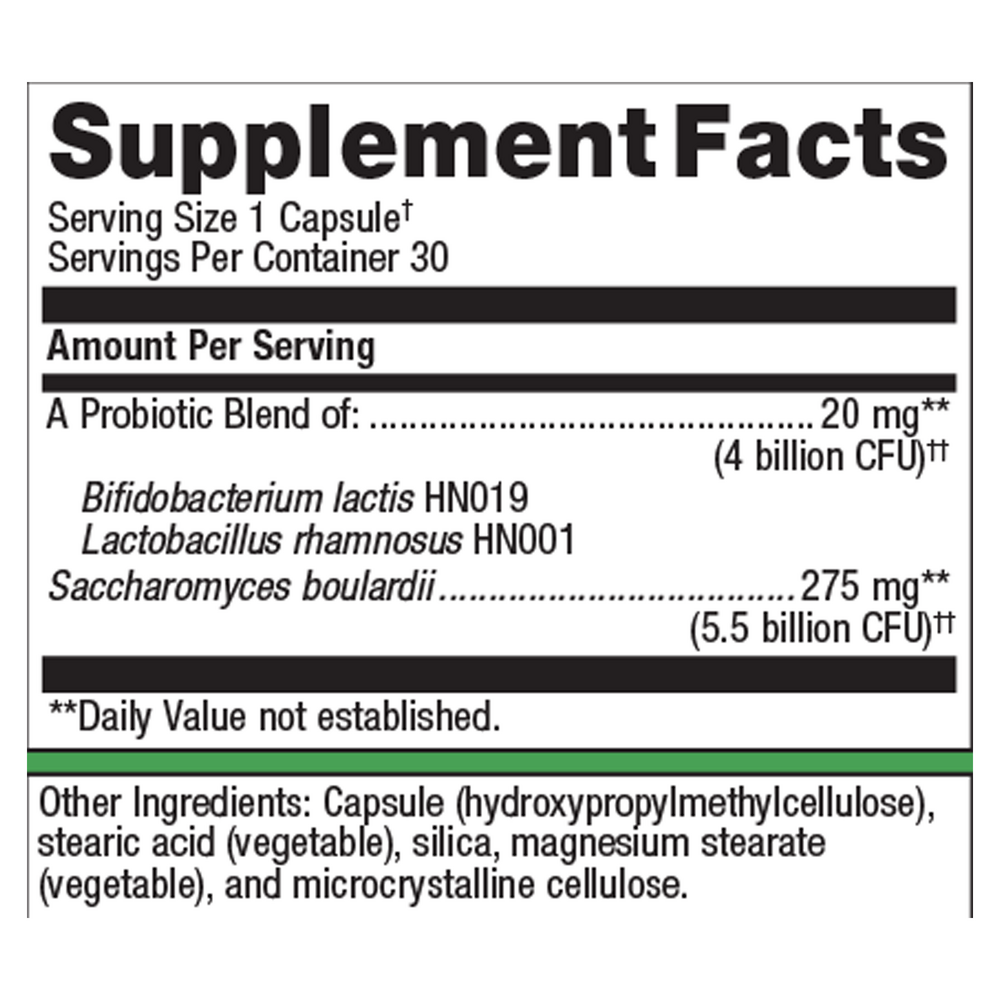 UltraFlora Acute Care Supplement Facts Label