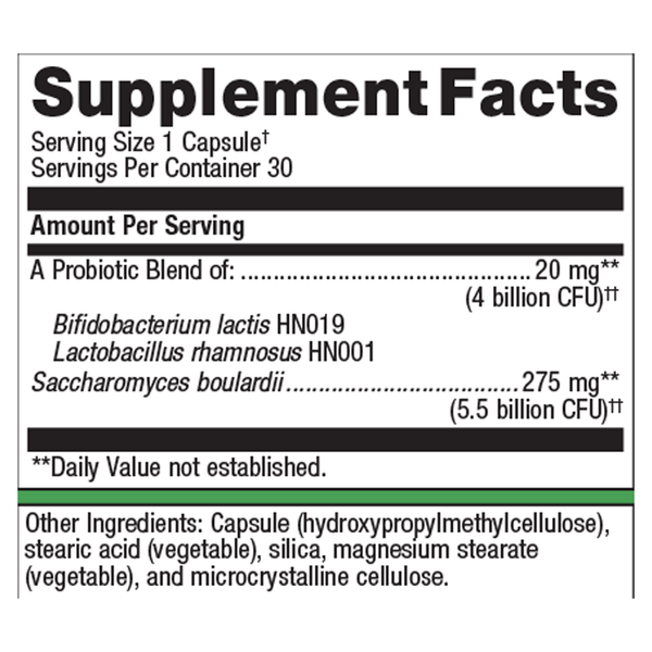 UltraFlora Acute Care Supplement Facts Label