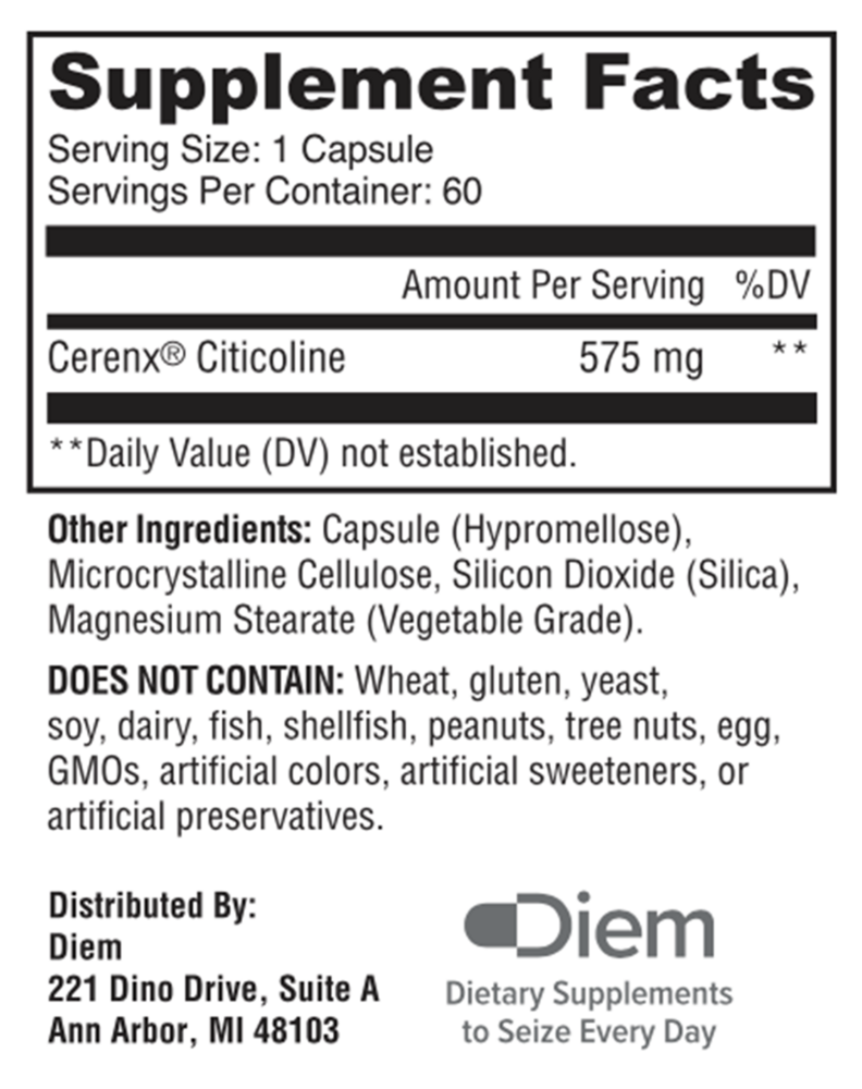 Brain Support+ Supplement Facts Label