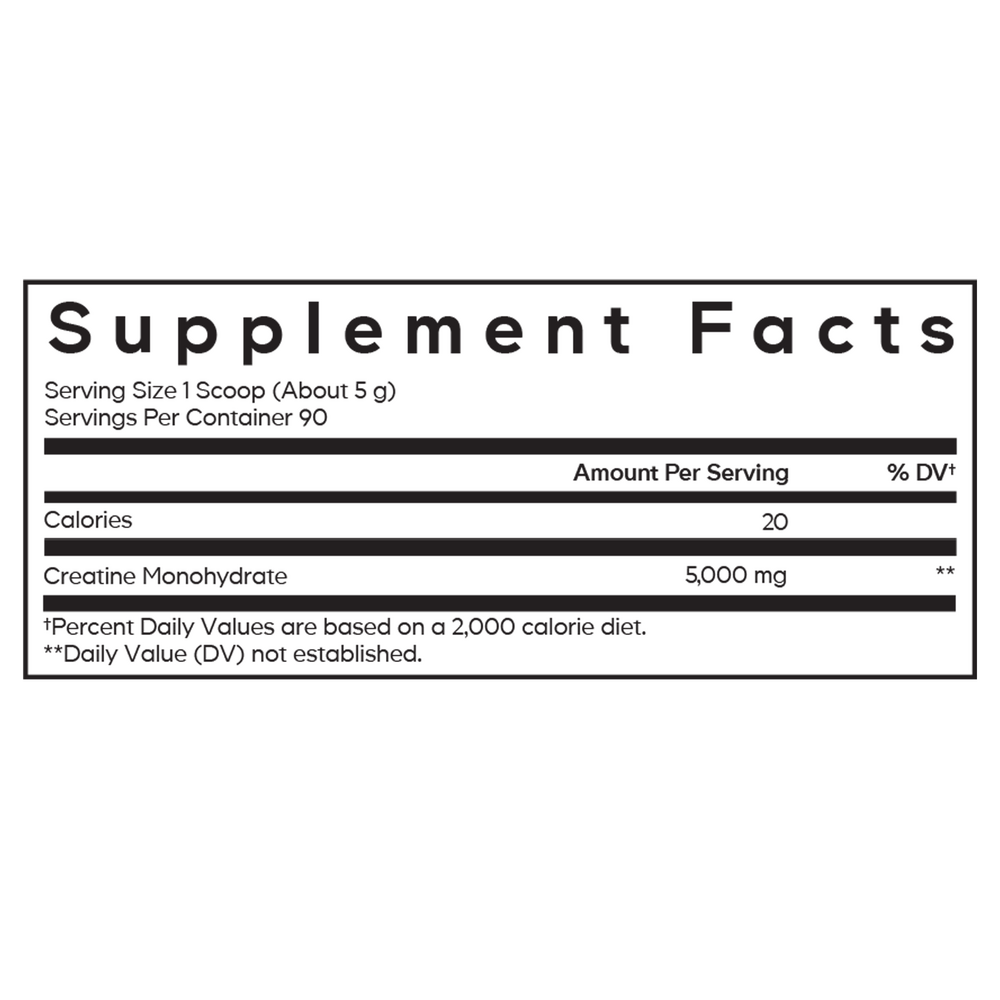 Liposomal Creatine Monohydrate Supplement Facts Label