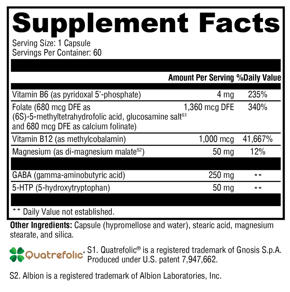 Mood Food™ Supplement Facts Label