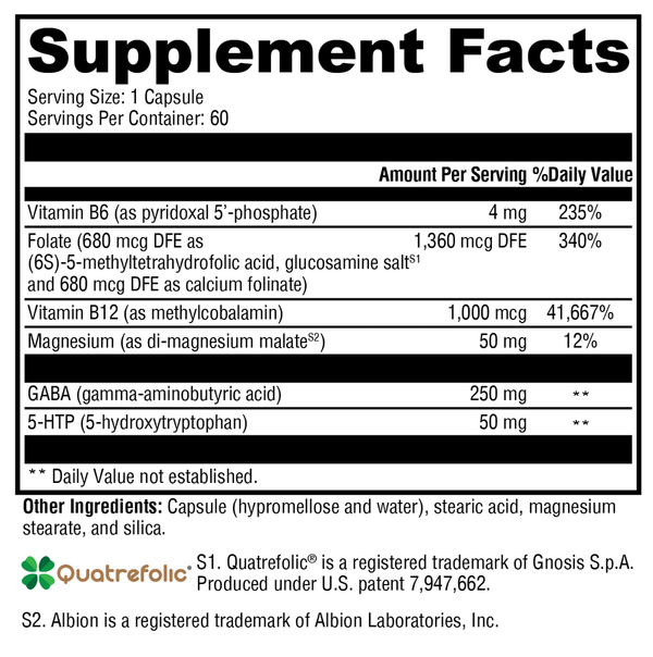 Mood Food™ Supplement Facts Label