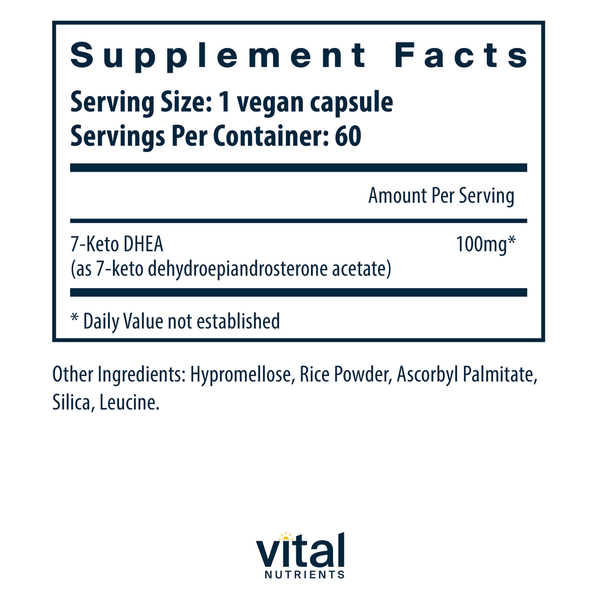 7-Keto DHEA Supplement Facts Label