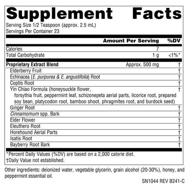 Wellness Herbal Resistance (Liquid) Supplement Facts Label