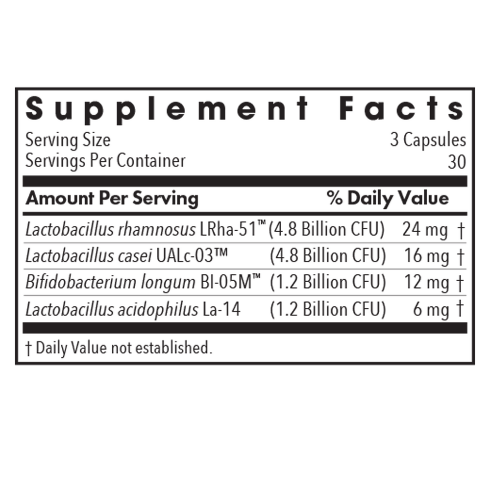 GI Flora Supplement Facts Label