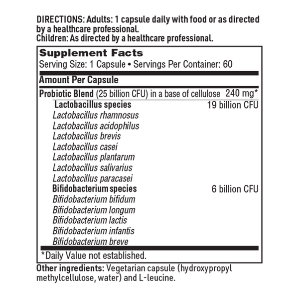 Ther-Biotic LactoPrime Plus Supplement Facts Label