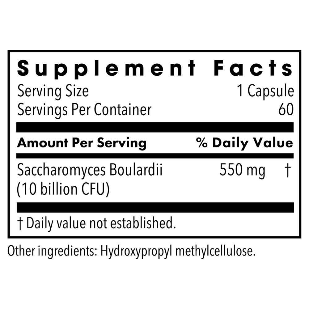 Saccharomyces Boulardii 10 Billion Supplement Facts Label