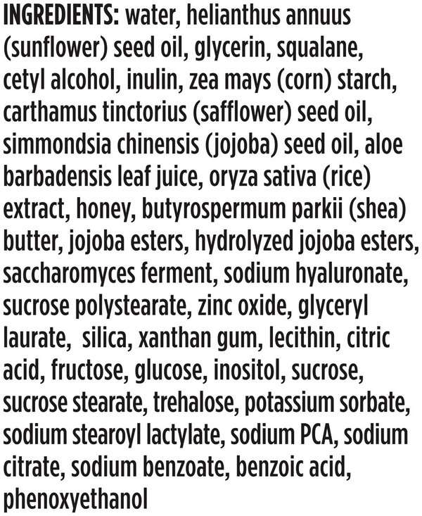Sensitive Day Cream Supplement Facts Label