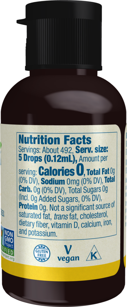 Better Stevia Lemon Twist Supplement Facts Label