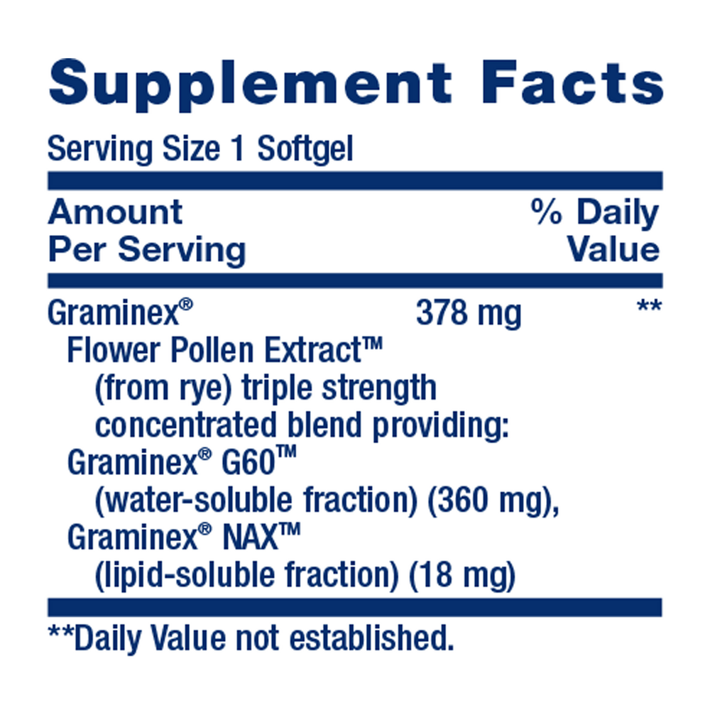 Triple Strength ProstaPollen™ Supplement Facts Label