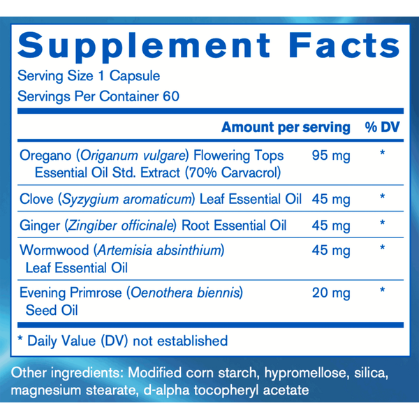 Intestibal (formerly Pyloricin) Supplement Facts Label