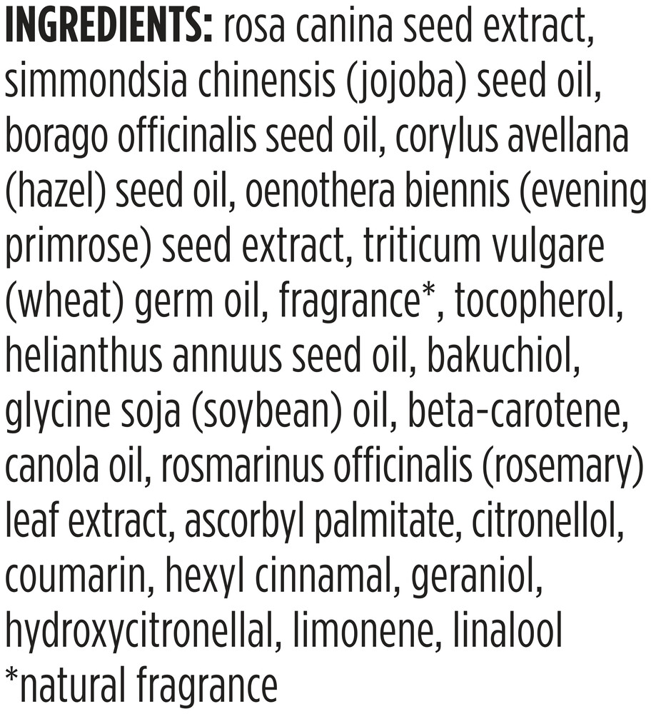 Complete Nourishment Facial Oil Supplement Facts Label