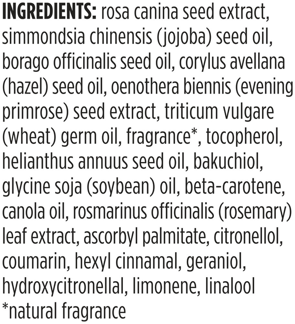 Complete Nourishment Facial Oil Supplement Facts Label