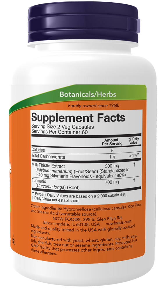 Silymarin 150 mg Supplement Facts Label