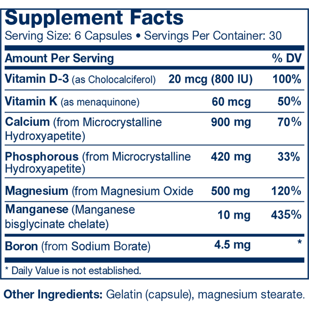 Osteo-Gest Supplement Facts Label