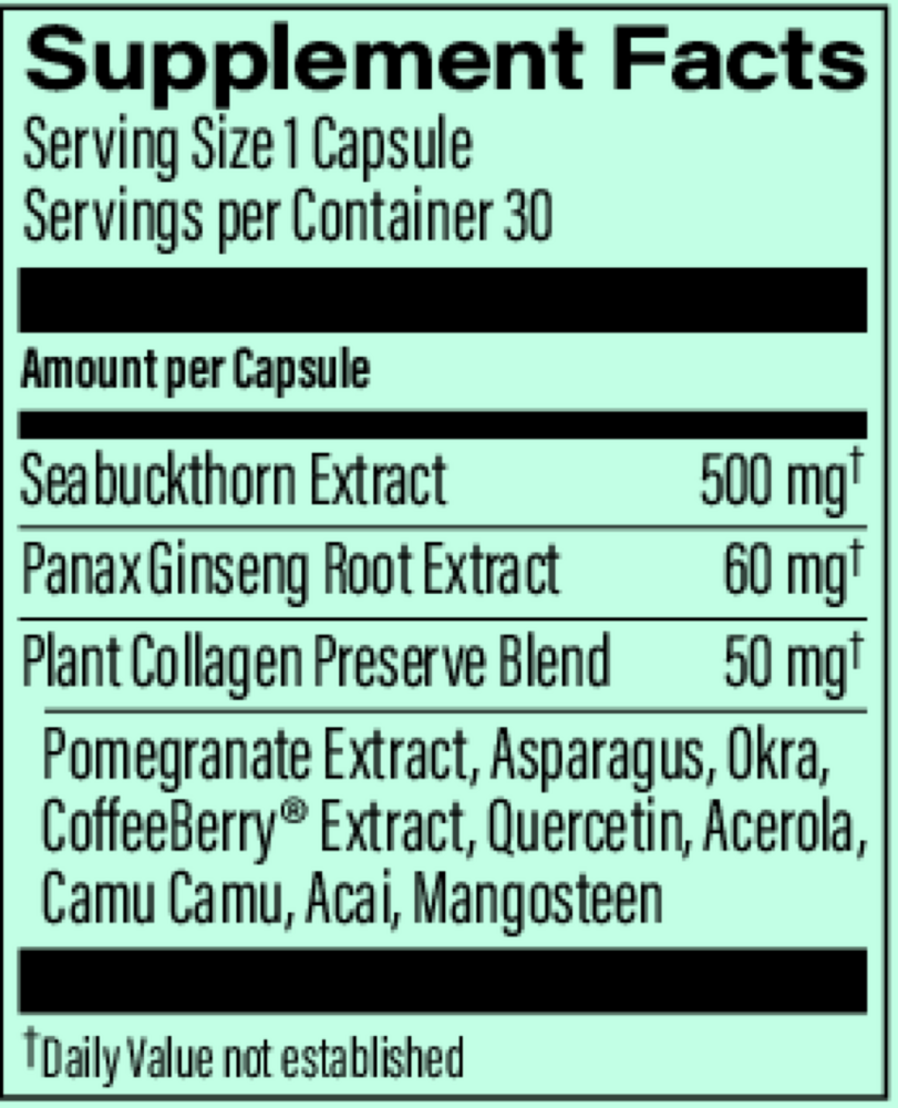 Collagen Restore and Protect Supplement Facts Label