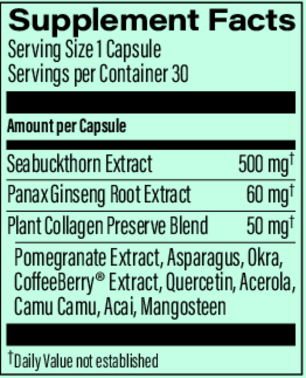 Collagen Restore and Protect Supplement Facts Label
