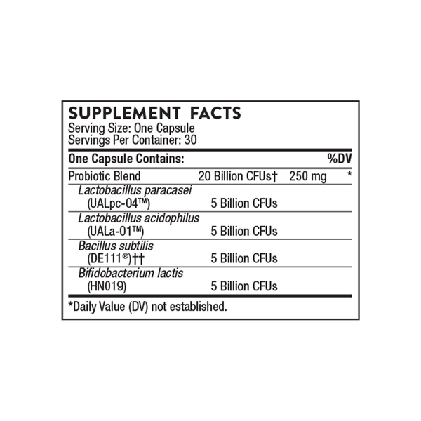 FloraSport 20B NSF Supplement Facts Label