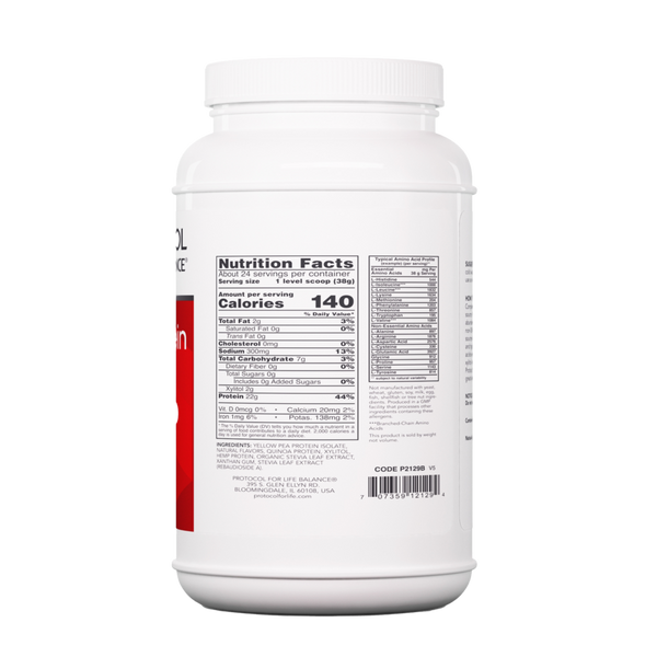 Plant Protein Complete Vanilla Supplement Facts Label